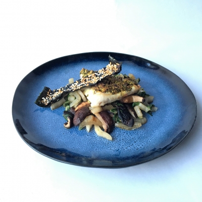 Wat eet je na 3 dagen vasten? 2 Witte vis algencrumble paksoi shiitake