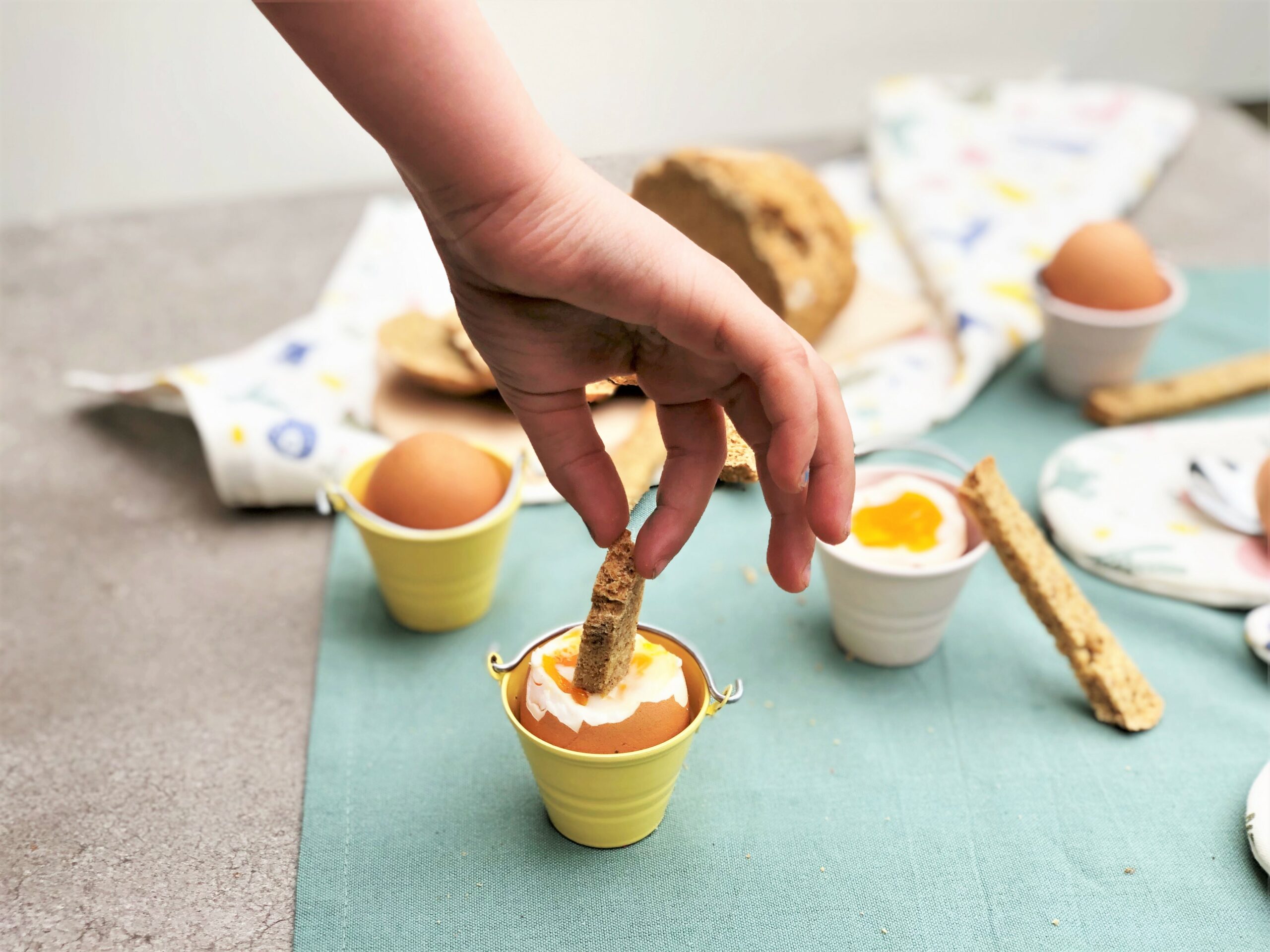 Zacht gekookte eitjes met Tr-eat Soldaatjes